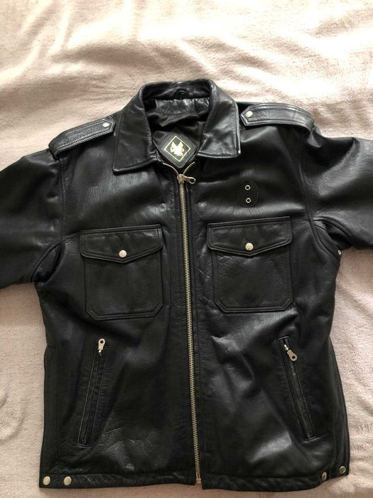 Черно кожено яке, много запазено истинска кожа мотор