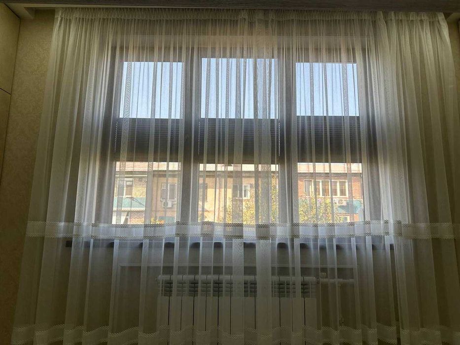 Новая тюль 3,20 × 2,65 м — белая, лёгкая, воздушная