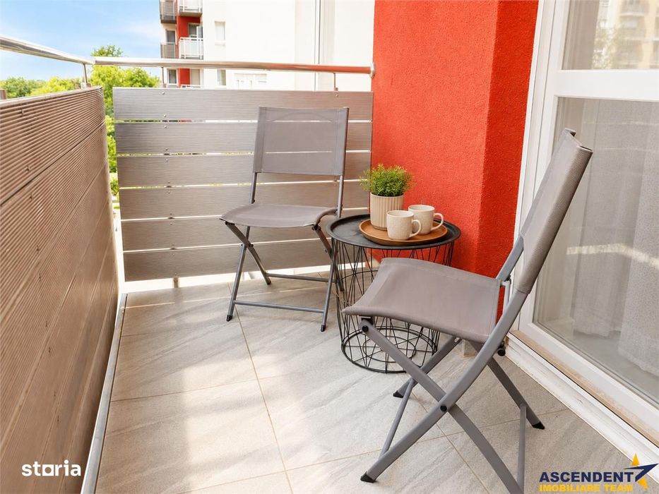 Studio modern, decomandat, etaj 2, mobilat, echipat, terasa, parcare,