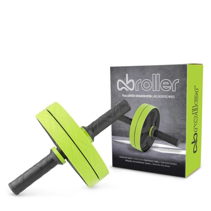 Колело за Корем Amila Ab Roller Black/Green, Фитнес Аксесоар