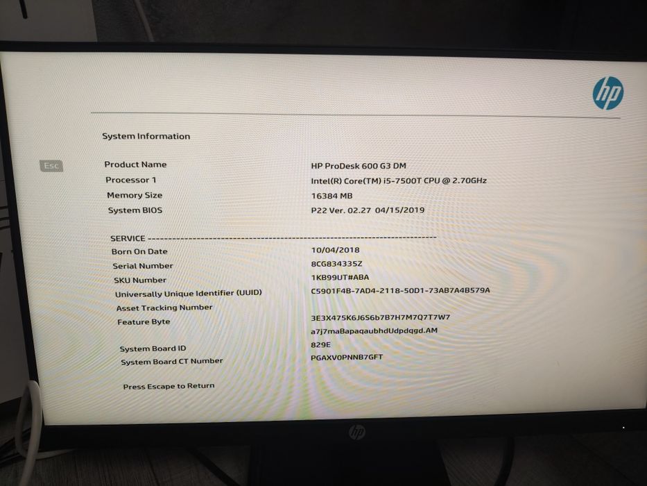 HP ProDesk 600 G3 Mini PC