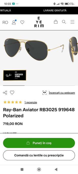 Vând sau schimb ochelari Ray ban originali