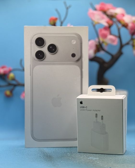 НОВ!!! Apple iPhone 17 Pro Max, 256GB, 5G, Silver + адаптер Apple