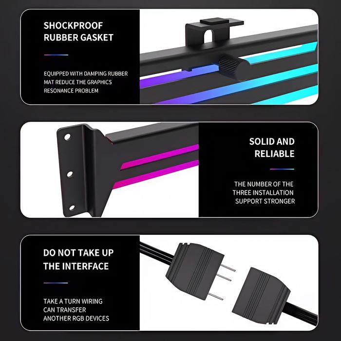 Стойка / Държач за видеокарта с ARGB