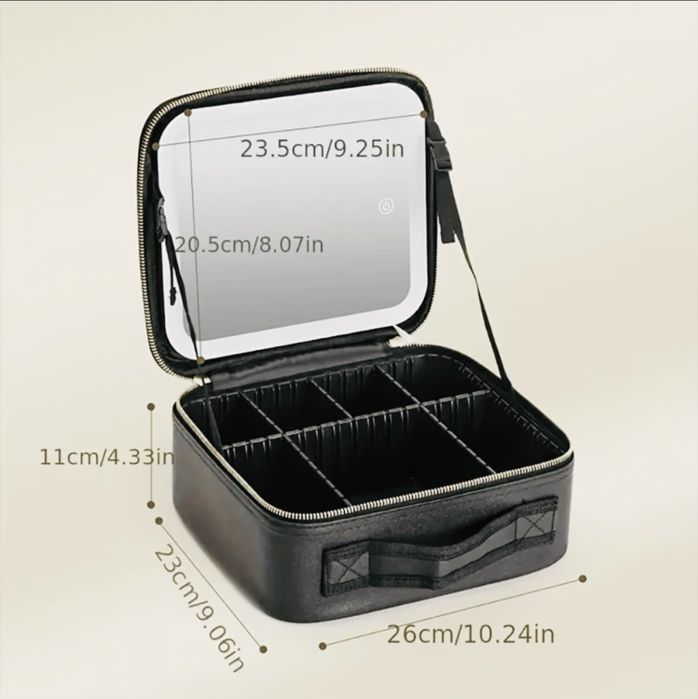 Нов Куфар за гримове и козметика  с LED огледало