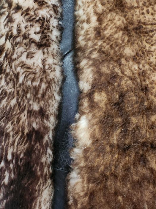 Haina vintage de blana si piele naturala