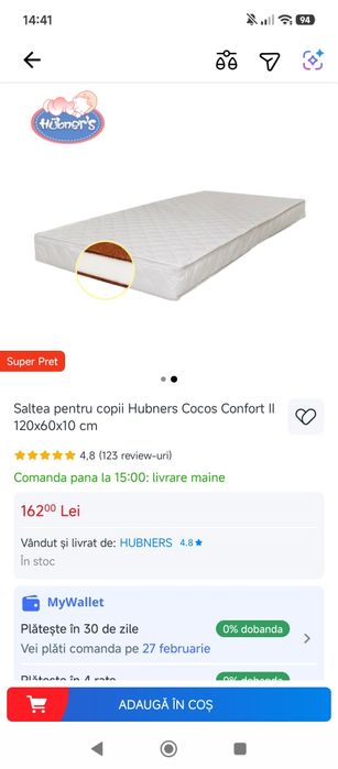 Saltea bebeluși 120*60