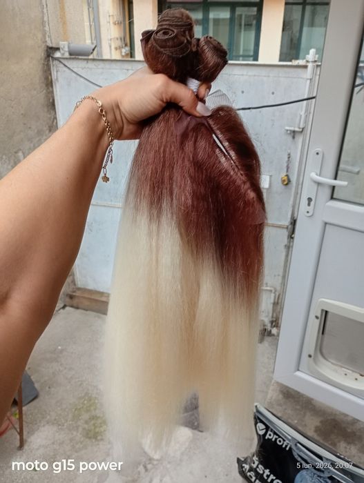 Extensii de cusut cu calotă blond saten 55 cm full head