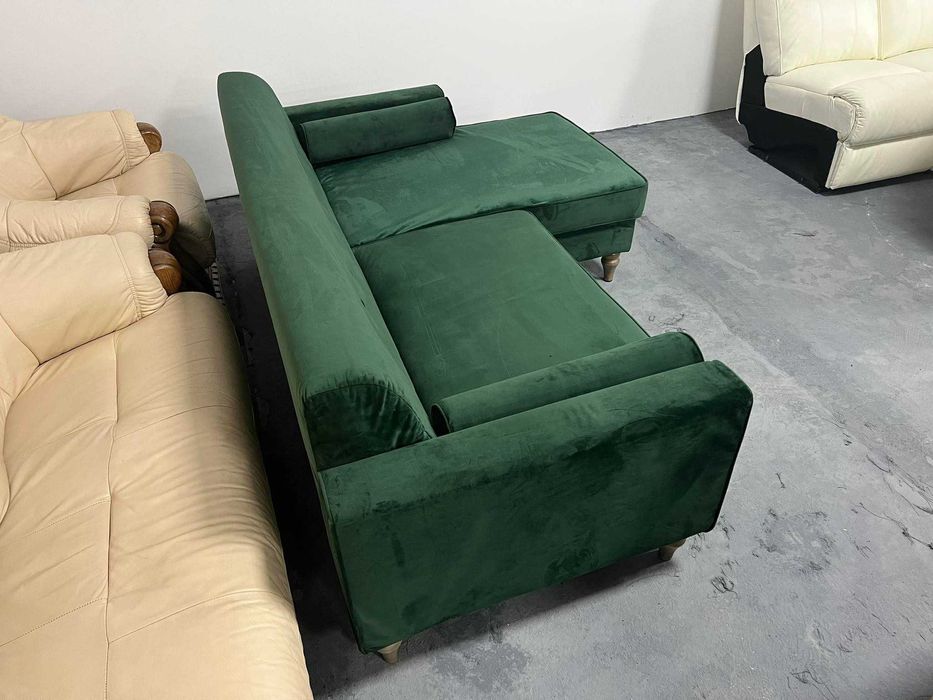 ПРОМОЦИЯ!!! Зелен диван от плат с лежанка