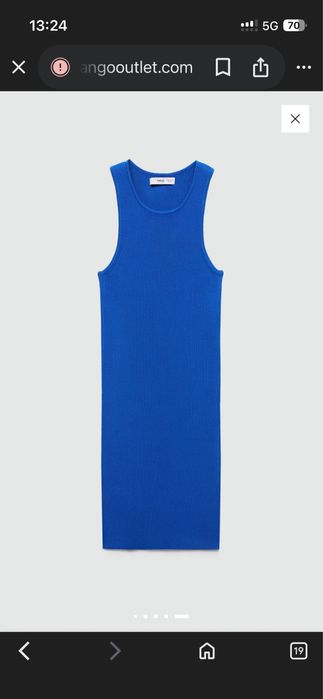 Рокля Mango, плетиво, синя, s