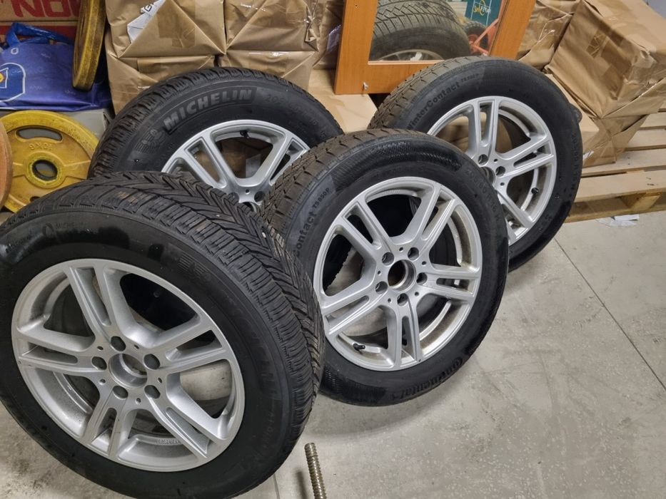 Jante aliaj 5×112 cu senzori  205/60/R16 Iarna Michelin/Continental