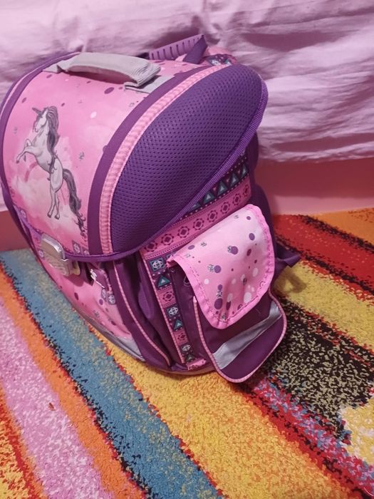 Ергономична ученическа раница-кутия Belmil Pixel за деца от 6 до 9г