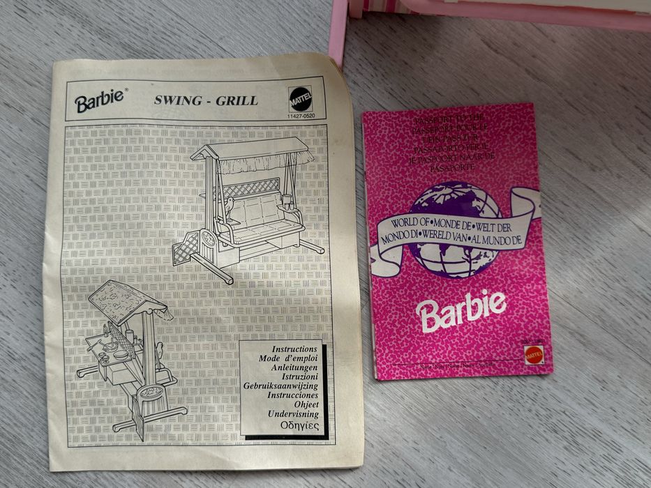 Винтидж Barbie комплект 2в1 – градинска люлка и барбекю
