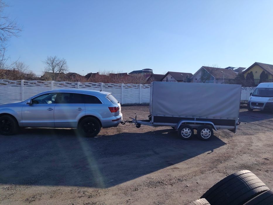 Remorcă auto cu prelata 2 axe 2 Tone