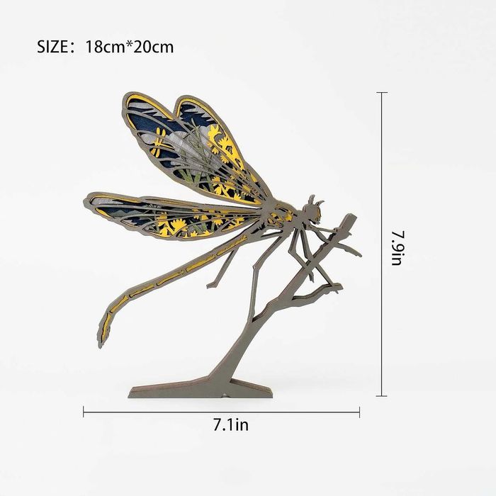 3D дървени животно с LED нощна лампа