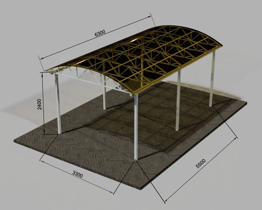 Навес из ЛЕКСАНА с установкой