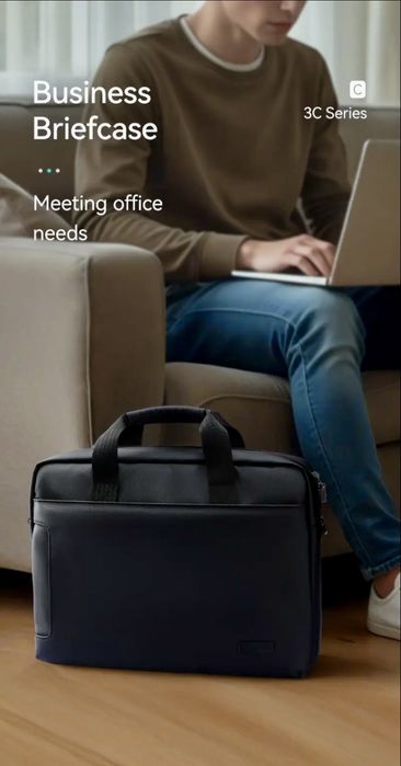 Мъжка платнена, офис бизнес чанта Lenovo - и за лаптоп