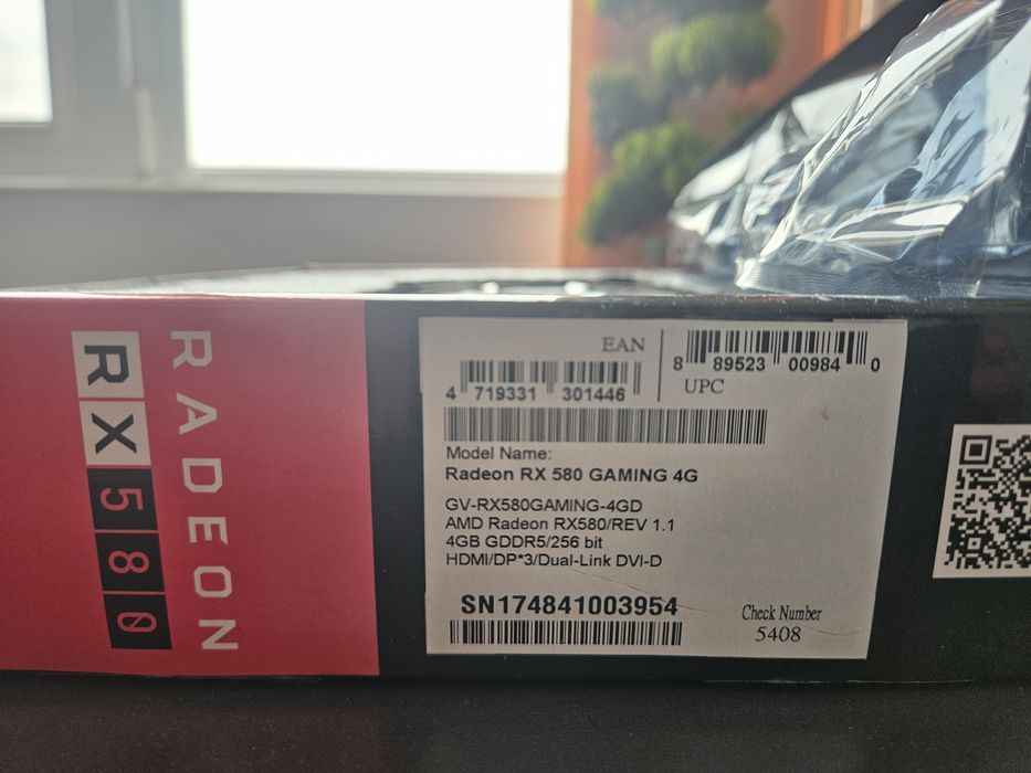 Видеокарта rx580/4GB/RGB LED