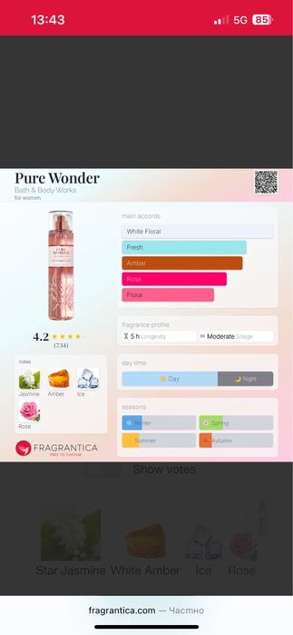 Baht & body works парфюмен мист за тяло