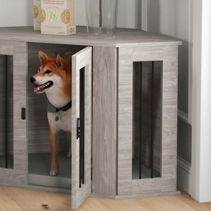 PawHut, клетка за кучета, ъглов дизайн, включително заключване