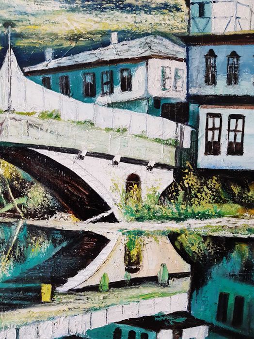 Стара картина "Трявна" 1972г Тодор Калпакчиев