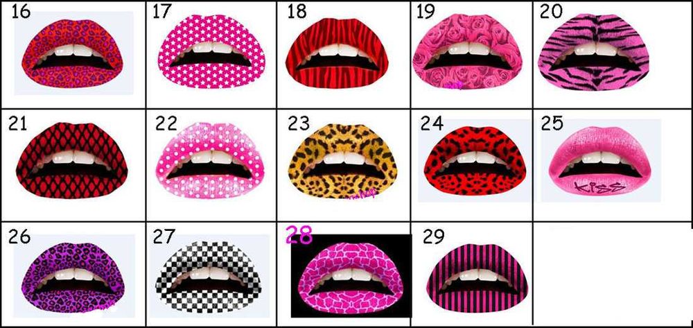 Hot Lips - tatuaje temporare de buze, pachet de 4 aplicari