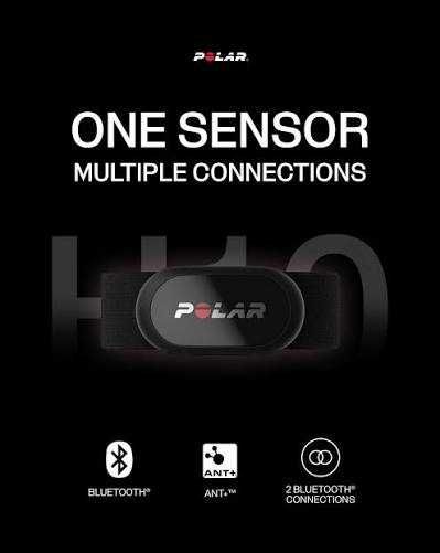 Senzor ritm cardiac Polar H9 Bluetooth ANT+ negru, centură puls pentru alergare, fitness, ciclism și antrenamente, M-XXL compatibil Android si IOS