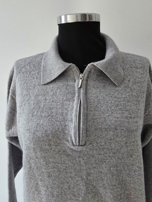 Pulover dama din lana cu fermoar in fata marime 36