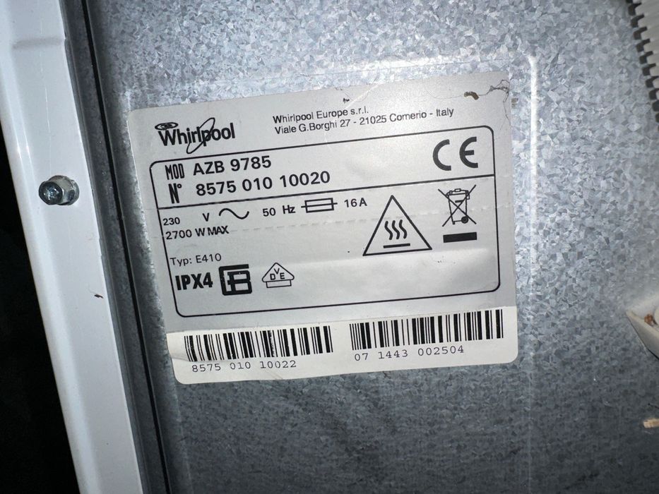 Uscator rufe Whirlpool AZB9785