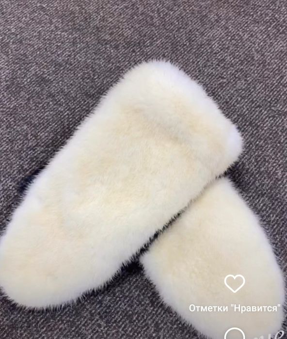 Варежки норковые. Новые