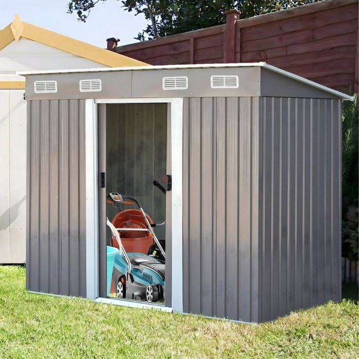 Метална градинска къща за инструменти с вентилация и заключване