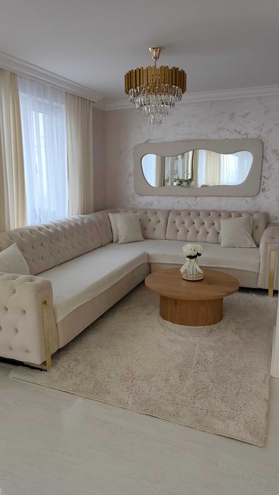 Coltar extensibil catifea cu inserții aurii