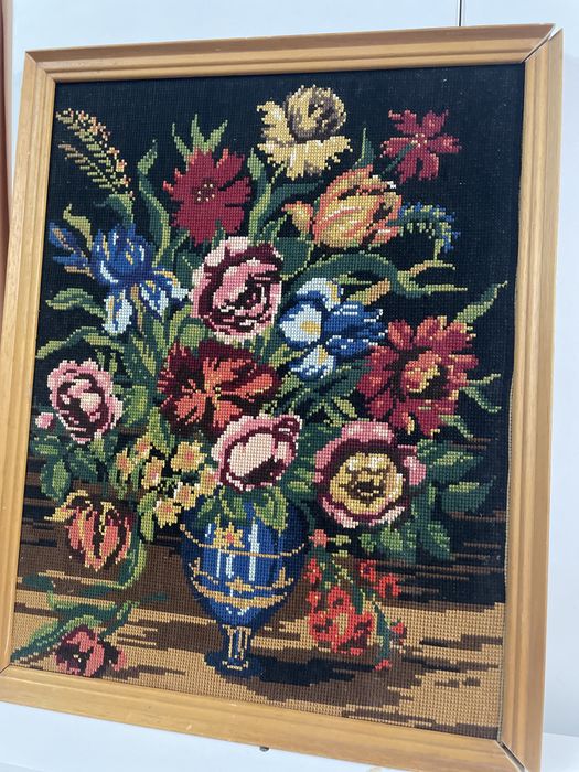 Goblen cusut punct mare Flori