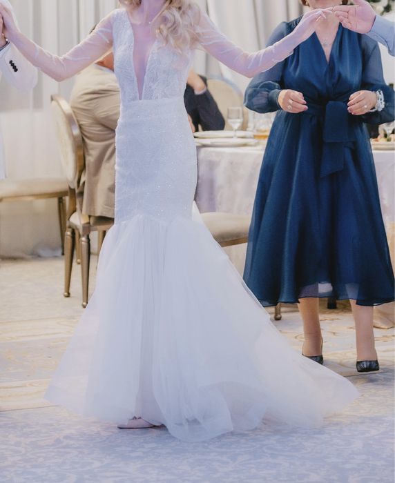 Rochie de mireasa sirena cu trena detașabilă