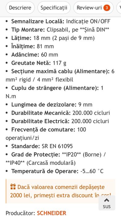 Vand contactor Schneider Easy9 20A