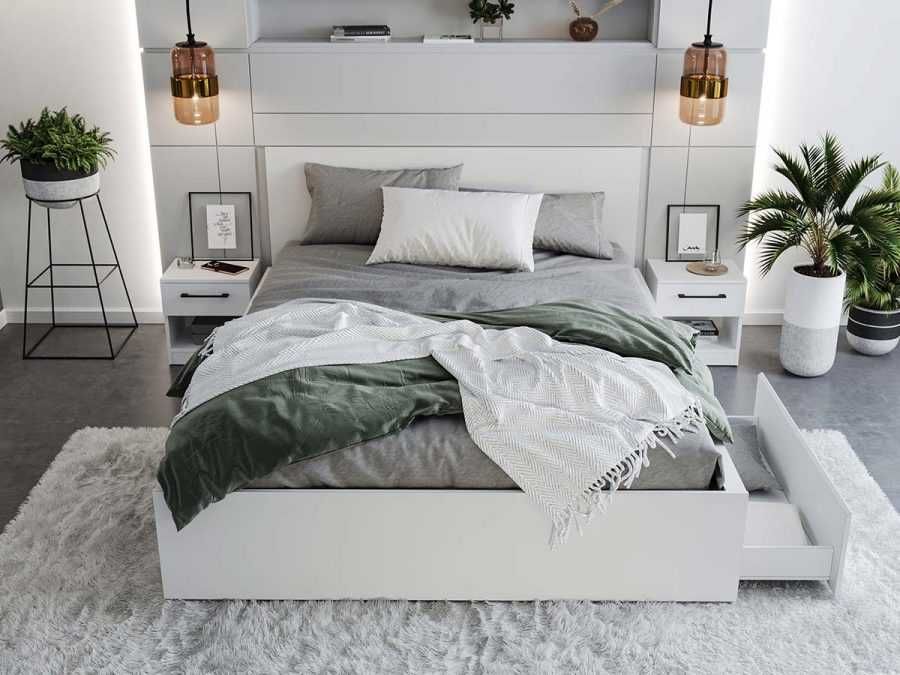 Set Dormitor Nordis Alb C20 cu oglinda