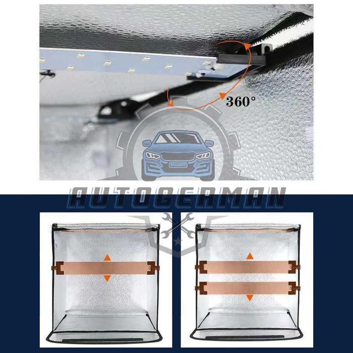 Фото кутия 40см в комплект с осветление 5 фона захранване и чанта