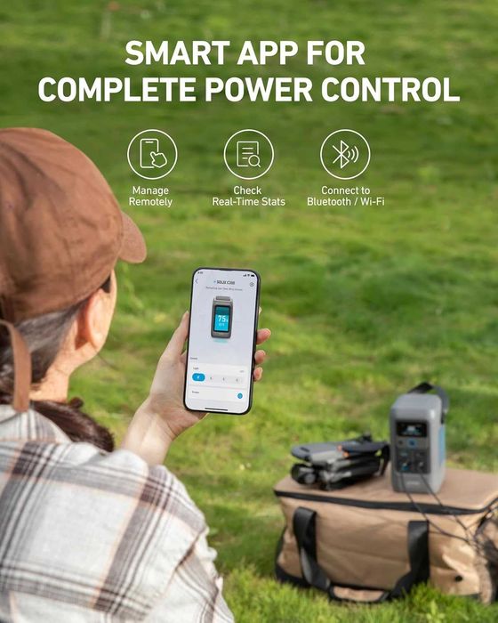 Anker SOLIX C200 DC преносима електрическа зарядна станция-външна батерия, 192Wh, LiFePO4 Battery, 200W