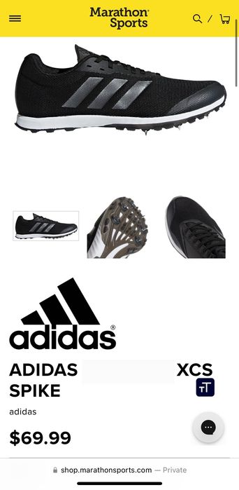 ADIDAS, XCS W.  Кроссовки со съемными шипами для кросса из США. 40.5