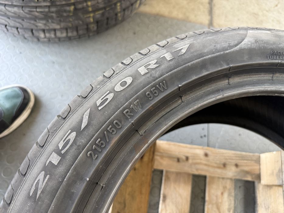 4бр. ОТЛИЧНИ Летни Гуми С Борд 215/50R/17 -PIRELLI- DOT:2018- 6.6мм+6.1мм *120€ за Комплект*