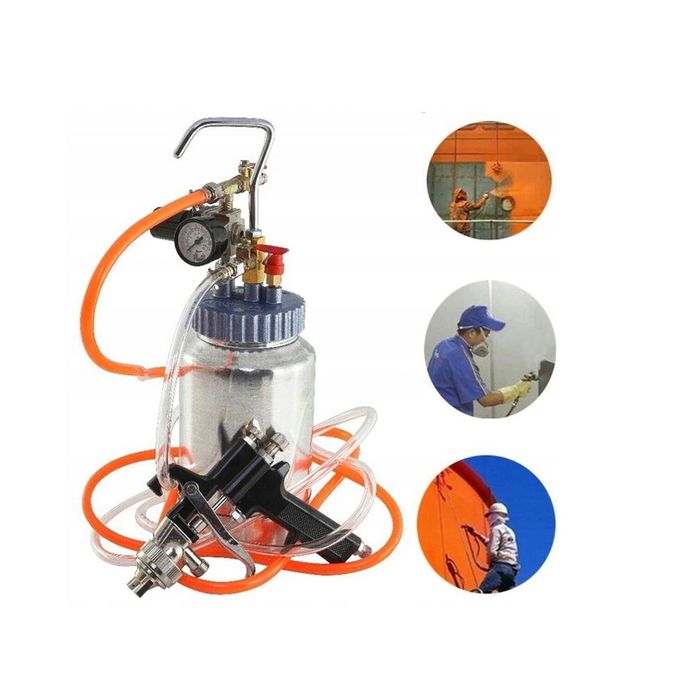 Pistol pneumatic pentru vopsit cu vas sub presiune, duza 2 mm,