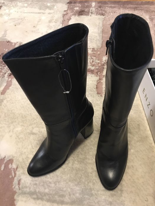 Cizme cu toc din piele naturala - NOI