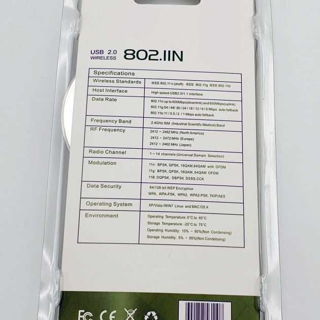 Адаптер Wi-Fi 802.11n 600 mbps с антенной