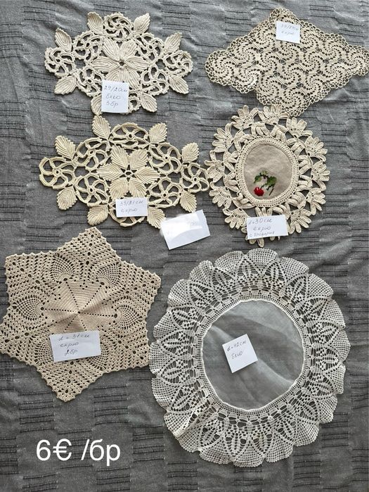 Дантелени покривки на една кука 10-20лв