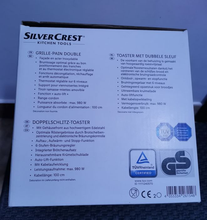 Prăjitor pâine Silvercrest - nou