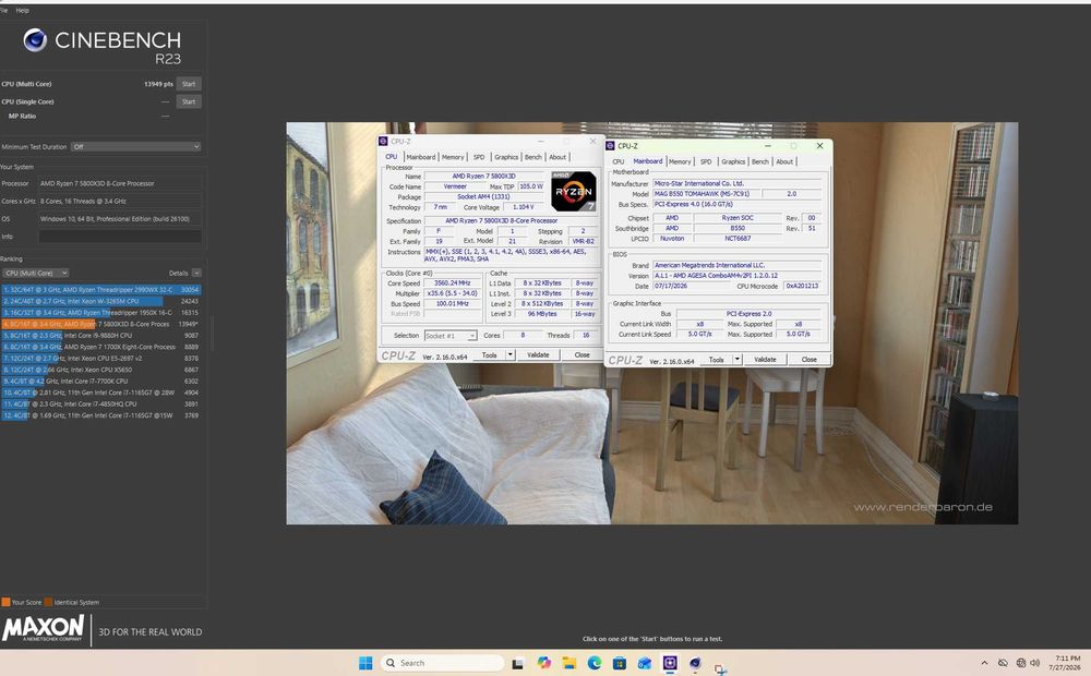 Процесор AMD Ryzen 7 5800X3D, 8 Cores (Up to 4.5GHz), 100MB Cache AM4