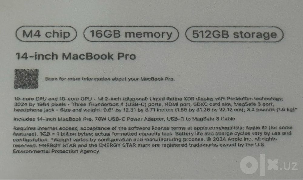 MacBook Pro 14” M4 (16GB / 512GB)