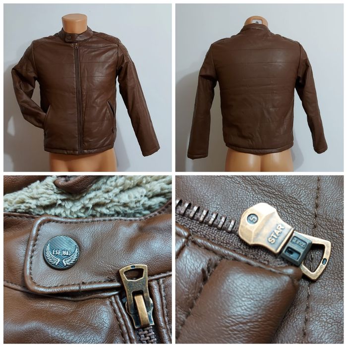 Geaca Pepperts nr 146, ptr băieți din piele ecologica, toamna / iarna