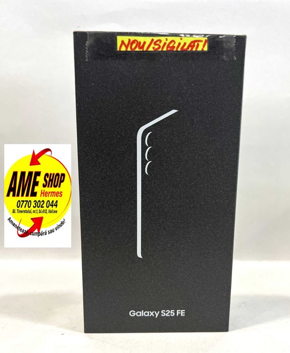 Samsung S25 FE, 128GB/8GB RAM,  Jetblack, garanție, NOU/Sigilat!
