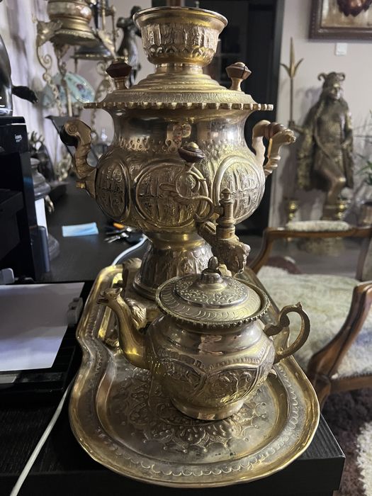 Set pentru ceai turcesc din alama/bronz samovar